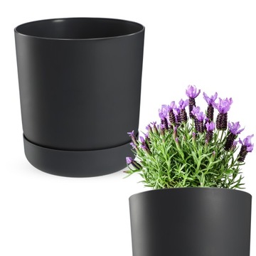 DONICZKA DONICA Z PODSTAWKĄ 25cm ANTRACYT