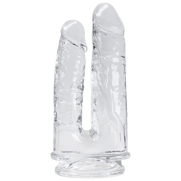 Podwójne żelowe dildo na przyssawce waginalo analne