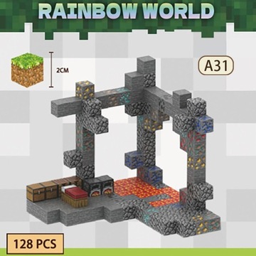 MAGNETYCZNE KLOCKI MINECRAFT ZABAWKA MINE ADVENTURE KLOKI 134SZT