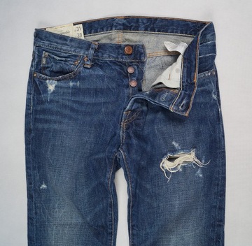 ABERCROMBIE&FITCH SUPER JEANSY Z DZIURAMI 31