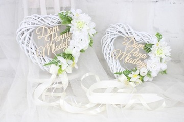 Serce wianek dekoracja drzwi Dom Panny Młodej róż