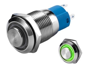 Włącznik przycisk bistabilny ON/OFF 12mm 12V LED