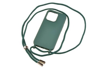 Etui ze sznurkiem case guma nakładka RCK do Apple iPhone 15 Pro zielony