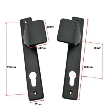 POCHWYT GAŁKA DO FURTKI BRAMKI UCHWYT KLAMKA CZARNY 90mm wkładka drzwi