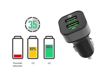 Розетка Arcanite БЫСТРОЕ АВТОМОБИЛЬНОЕ ЗАРЯДНОЕ УСТРОЙСТВО 2x USB, широкая совместимость