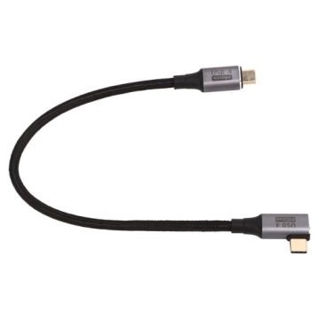 УГОЛ 90° КАБЕЛЬ USB 4.0 TYPE-C 40 ГБ/С ВИДЕО + ЗВУК 0,3 М