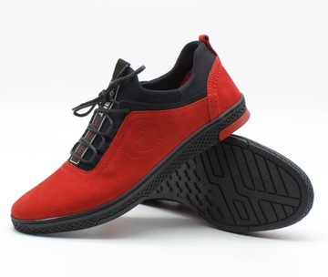 ПОЛЬСКИЕ МУЖСКИЕ КОЖАНЫЕ ТУФЛИ K24 RED 42