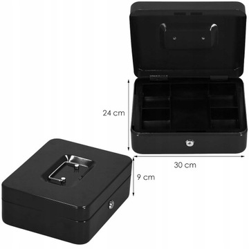 METALOWA KASETKA NA PIENIĄDZE BANKNOTY BILON SEJF