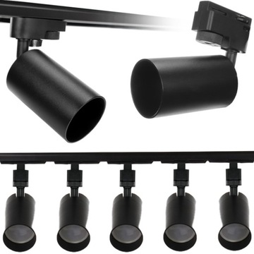 OŚWIETLENIE SZYNOWE 5x LAMPA GU10 LED + LISTWA 2m
