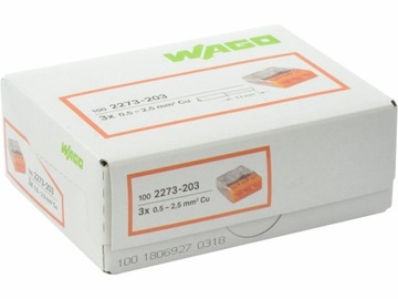 SZYBKOZŁĄCZKA WAGO NA DRUT 4x0,5-2,5mm² 100szt
