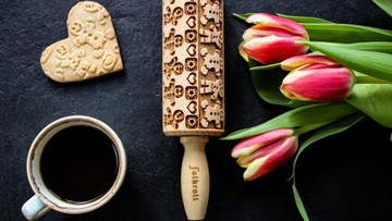 Wałek grawerowany wzór PIERNIKOWY LUDZIK, junior