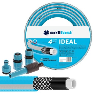 CELLFAST IDEAL САДОВЫЙ ШЛАНГ 4-СЛОЙНЫЙ 27 бар 1/2 30 м + СОЕДИНИТЕЛИ ПОЛИРОВКА