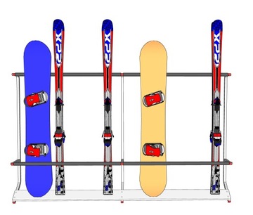 Оборудование лыжного магазина Настенная вешалка wn200 для 14 пар лыж