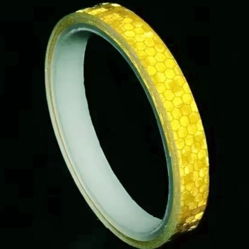 ЛЕНТА СВЕТООТРАЖАЮЩАЯ САМОКЛЕЯЩАЯСЯ ПРЕДУПРЕЖДАЮЩАЯ ДЛЯ ВЕЛОСИПЕДОВ, СКУТЕРА, ЖЕЛТАЯ, 8М