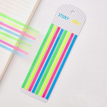 2 Piece Cute Very Thin Strip PET Sticky Notes Adhesive Stationery Memo Pad