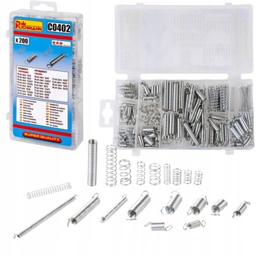 KOMPLET SPRĘŻYNEK 200SZT SPRĘŻYNKI RICHMANN C0402