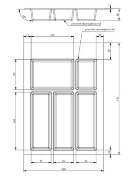 Вставка для столовых приборов GTV Axispace 400 антрацит
