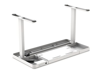 Регулируемый белый электрический стол USB с выдвижным ящиком, подъемный и регулируемый.