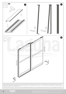 Laguna Zestaw na 2 drzwi przesuwne MULTIOMEGA WIDE / RAMA aluminium 250cm