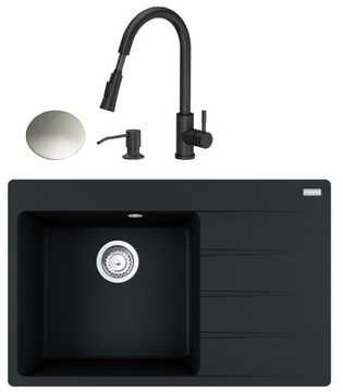 Zlew Franke CENTRO CNG 611-78 TL CZARNY + BATERIA