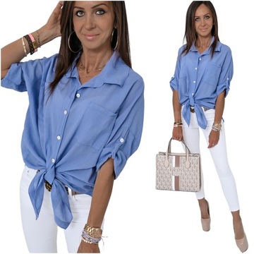 PRZEWIEWNA OVERSIZOWA BAWEŁNIANA KOSZULA LEYLA! WZ.2