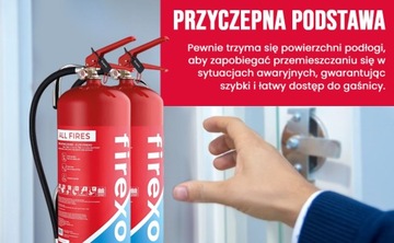 Двойная подставка для огнетушителя Firexo из нержавеющей стали - прочная и легкая.