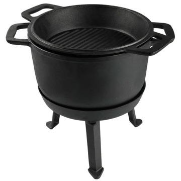 ОХОТНИЧИЙ КОЛДЕЛЬ ЧУГУННЫЙ ГОРШОК 3в1 8Л СИЛЕЗСКАЯ ЭМАЛЬ