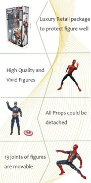 Фигурка Альянса Мстителей Marvel Человек-Паук Железный человек Капитан Америка Тор