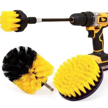 3Pcs Drill Brush Attachment Set Wash Cleaning Brushes Tool Kit Bathroom Toi