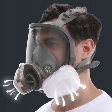 6800 МНОГОРАЗОВАЯ ДЫХАТЕЛЬНАЯ МАСКА С ФИЛЬТРАМИ, ПРОТИВОПЫЛЕВАЯ, ПРОТИВ ГАЗОВАЯ.