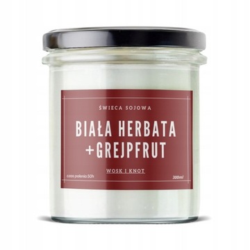 Świeca sojowa BIAŁA HERBATA I GRAPEFRUIT eko