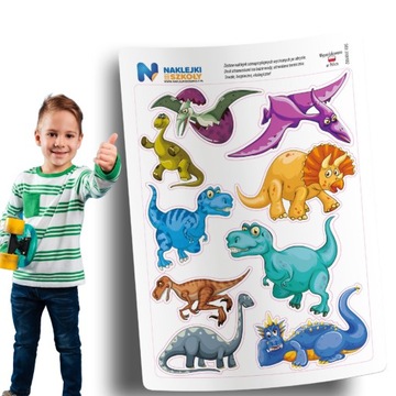 Naklejki z dinozaurami - zestaw 9 sztuk