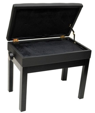 СКАМЬЯ ДЛЯ ПИАНО С ЯЩИКОМ - РЕГУЛИРУЕМАЯ / ДЕРЕВЯННАЯ + КНОПКА ДЛЯ КЛАВИШ