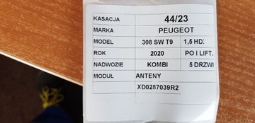 MODUL ANTÉNY PEUGEOT 308 SW T9 XD0287039R2