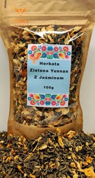 Herbata Zielona Yunnan z Jaśminem 100g