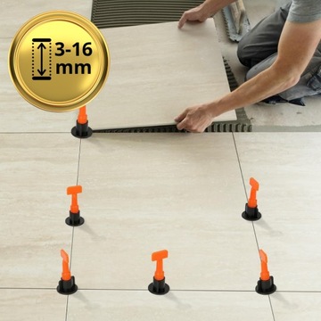 СИСТЕМА ВЫРАВНИВАНИЯ ПЛИТКИ ЗАЖИМЫ КЛИНЬИ КРОНШТЕЙНЫ НАБОР 100 шт.