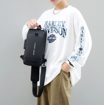 СУМКА-СЛИНГ НАГРУДНАЯ СУМКА, МУЖСКАЯ СУМКА НА ПЛЕЧЕ, ЗАЩИТА ПАРОЛЕМ