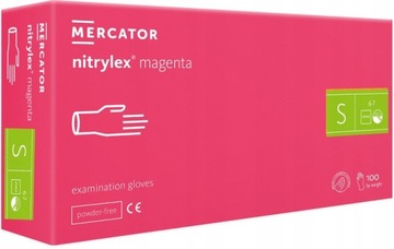 MERCATOR magenta RĘKAWICE nitryl MOCNO RÓŻOWE S
