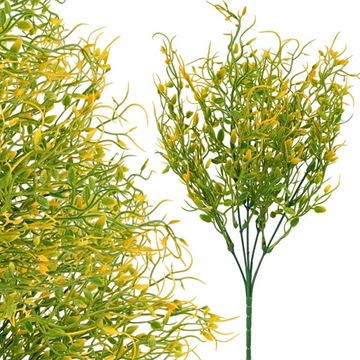 SZTUCZNA GAŁĄZKA RUSKUS 39cm ŻÓŁTA WYPEŁNIACZ DODATEK DO STROIKÓW POMNIK