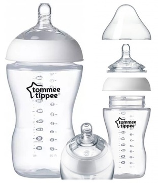 TOMMEE TIPPEE BUTELKA 340 ml + SMOCZEK 3m+
