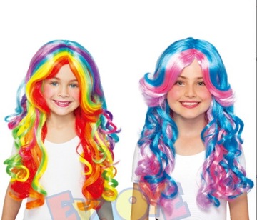 KOLOROWA PERUKA WŁOSY AFRO KARNAWAŁ PARTY FOTOBUDKA URODZINY - 2 sztuki