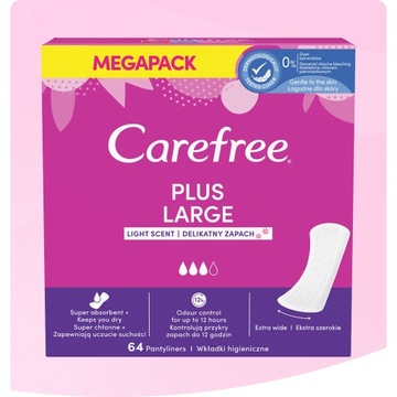 Carefree Plus Large wkładki higieniczne Light Scent 64szt.