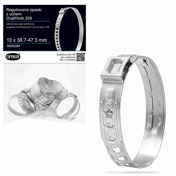 Opaski zaciskowe do osłon przegubów OETIKER 259 / 38,7-47,3 mm - 10 sztuk