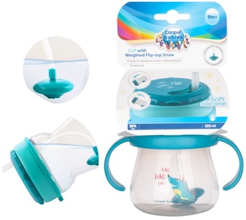CANPOL BIDON KUBEK Z OBCIĄŻONĄ SŁOMKĄ 250ml +9m
