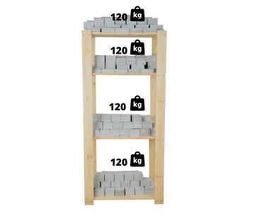 Półka dodatkowa do regału drewnianego MAXI 120x44,5cm półka zwykła PEŁNA