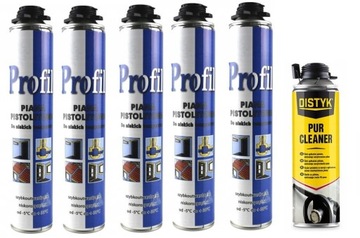 5x SOUDAL PROFIL ZIMOWA PIANKA PIANA PISTOLETOWA MONTAŻOWA + CZYŚCIK