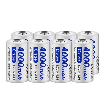 8 sztuk 1,2 V Ni-MH LR14 R14 C Akumulator w rozmiarze C Akumulator 4000 mAh