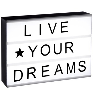 LAMPA LIGHT BOX Z NAPISAMI UŁÓŻ SWÓJ TEKST LED