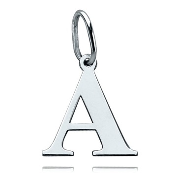 SREBRNA ZAWIESZKA Z DOWOLNĄ LITERKĄ 1 CM