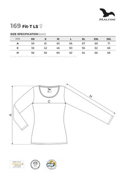 Dopasowana Koszulka damska długi rękaw MALFINI Fit-T LS SLIM XL
